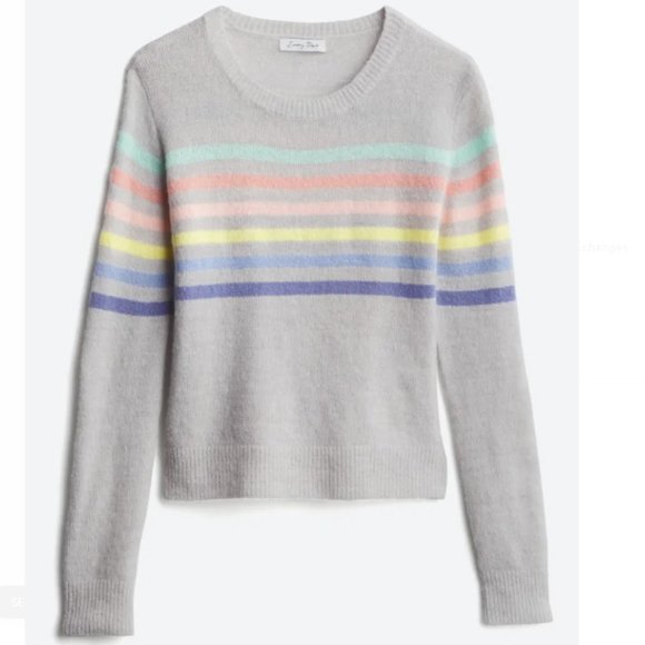 Crew Neck Pullover - Gray with Stripes - Picture 1 of 1